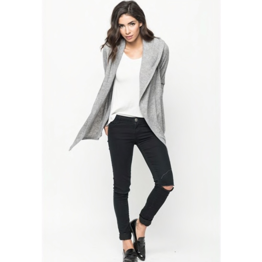 Caralease | Grey hooded cardigan
